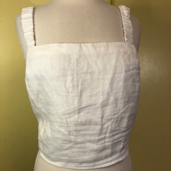Loft white linen tank. Stretch back NWT - Picture 1 of 7
